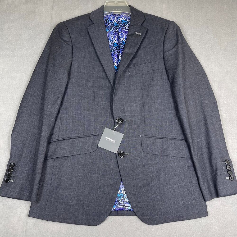 Indochino Blazer Sport Coat Mens 36R Two-Button Gray Wool Cashmere Blend